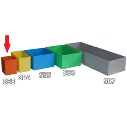 vendita online Vaschetta arancione 54x54 mm. Sistemi di stivaggio Hm Muller